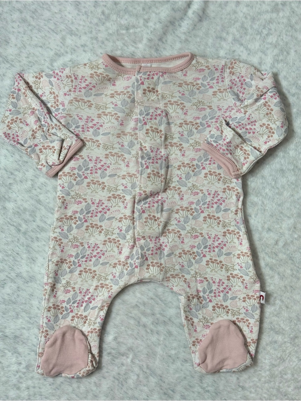 Magnetic Me E=MC Floral Footie Sleeper 0-3M Baby Girl Organic Cotton Bloom